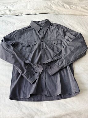 Heritage Striped Button-Up Shirt in Navy
